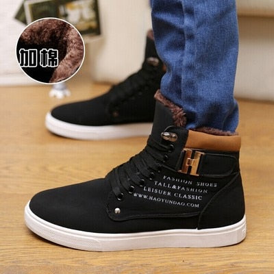 New High Top Men Canvas Casual shoes High Quality Men Vulcanized shoes Autumn Sneakers Metal Zipper buckle Plus Size Male Flats