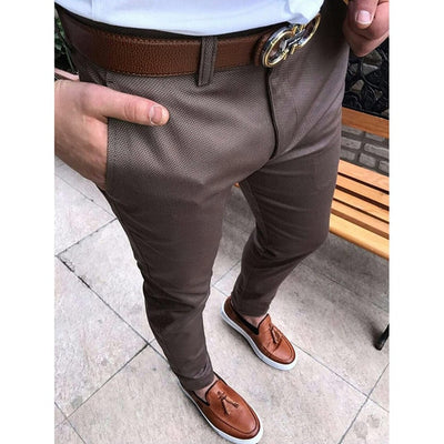 Men Business Formal Pants Fashion Male Elastic Straight Noble Stylish Casual Office Skinny Solid Slim Fit Spring Autumn Trousers