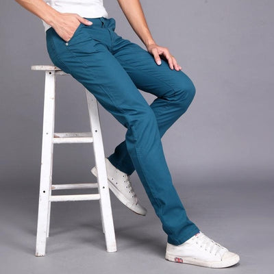 2019 New Spring Summer Casual Wear Pants Men Cotton Slim Fit Chinos Fashion Trousers Male Brand Clothing Plus Size 9 Colour