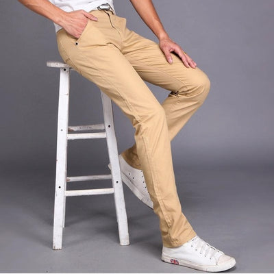 2019 New Spring Summer Casual Wear Pants Men Cotton Slim Fit Chinos Fashion Trousers Male Brand Clothing Plus Size 9 Colour