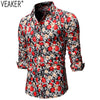 2019 Autumn New Men's Floral Printed Shirts Male Slim Fit Long Sleeve Shirt Tops Men Printed Business Casual Shirt S-2XL