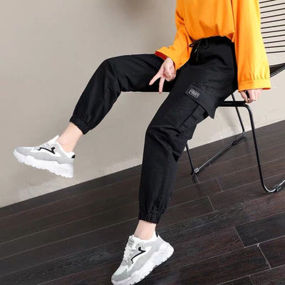 2020 Women Cargo Pants Casual Streetwear Harajuku Pants Hip Hop Harem Pants Jogger Sweatpants High Waist Loose Female Trousers