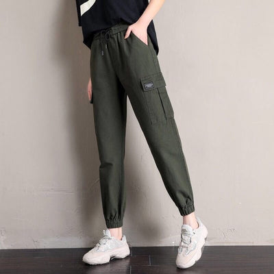 2020 Women Cargo Pants Casual Streetwear Harajuku Pants Hip Hop Harem Pants Jogger Sweatpants High Waist Loose Female Trousers