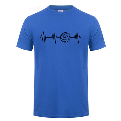 Heartbeat Of Volleyballer Printed T Shirt For Men Male Short Sleeve Summer Tops Tee Casual O-Neck Big Size Funny T-Shirt Tshirt