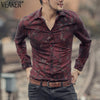 2020 New Men's Floral Printed Shirts Male Silk Satin Long Sleeve Flower Shirts Slim Fit Casual Business Shirt M-3XL