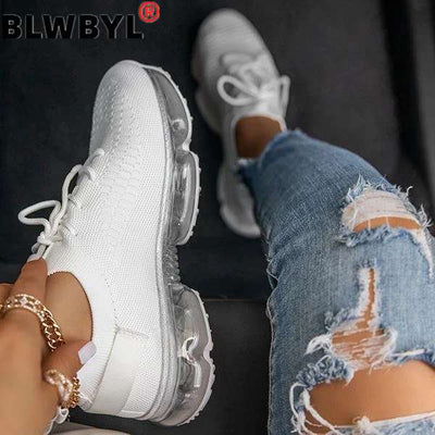 2020 Women Casual Shoes Breathable Female Fashion Sneakers Large Size Increased Women's Shoes Air Cushion Mesh Sneakers