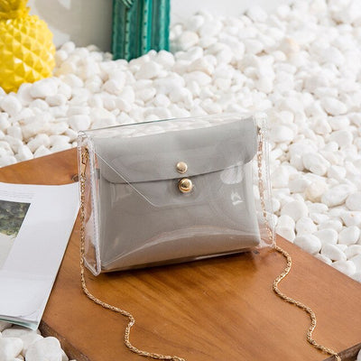 2020 new small bag female bag can be split djelly bag transparent small square bag trend shoulder bag messenger bag